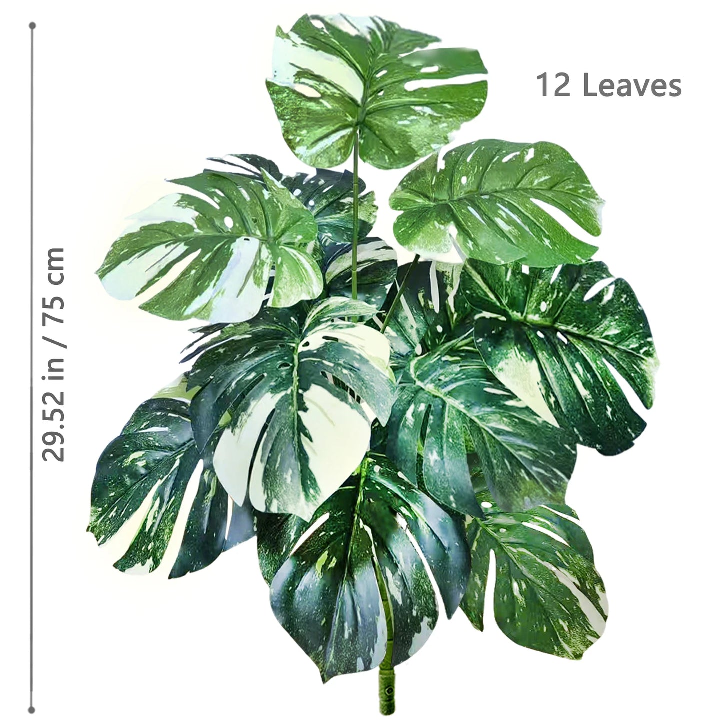 40-130cm（51.18in） Artificial Monstera Plant Fake Palm Tree Plastic Turtle Leaf Green Plant for Home Garden Room Office Decor