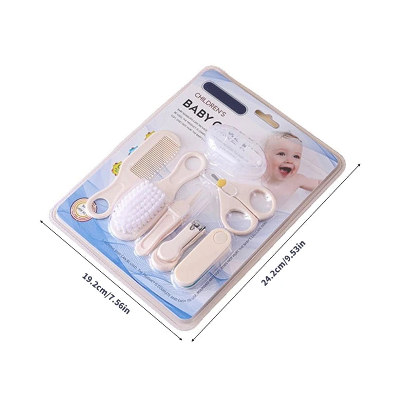 Essential 7 Piece Baby Grooming Kit for Newborns and Infants Includes Brush Comb Toothbrush Nails Clippers