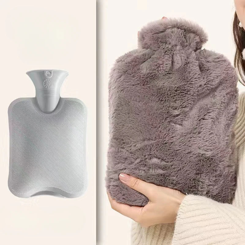 1000/2000ml Plush Hot Water Bag Removable Hot Water Bottles Reusable Hand Warmer  Girl Hot Compress Menstrual Cramps Pain Relief