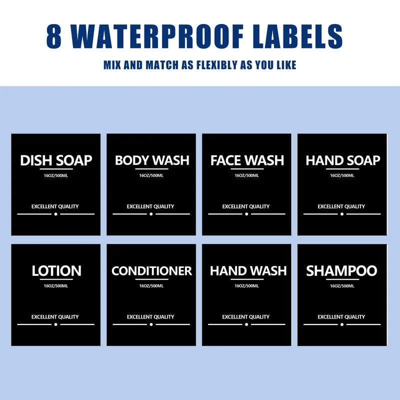 1-3PCS 500ML Brown Soap Dispenser With Label Refillable Shampoo Empty Pump Bottle Kitchen Bathroom Hand Wash Body Wash Container