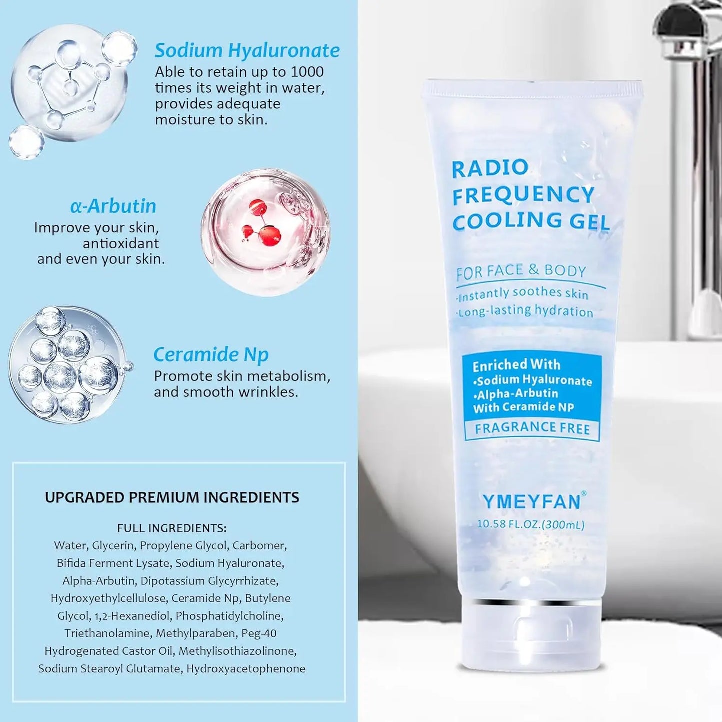 3PCS/9PCS/Set Cooling Gel for IPL Laser Hair Removal Ultrasound Gel Conductor Hyaluronic Acid Moisturizing Conductive Gel EMS RF