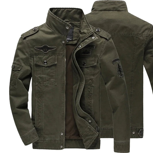 2024 New Cotton Jacket Men's Wild Hunting Windproof Multi-Pocket Work Jacket Autumn Casual Army Green Mountain Climbing Coat