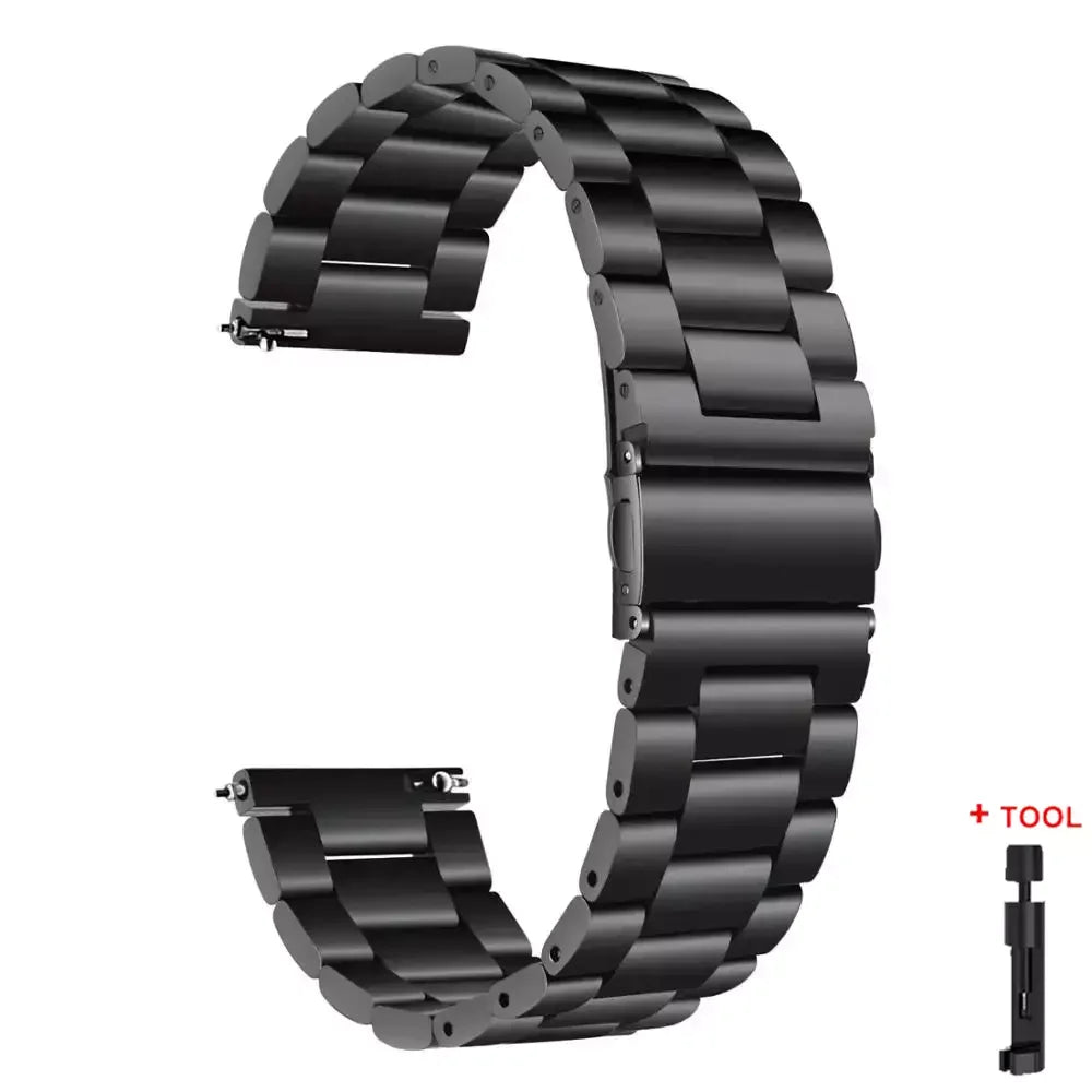 22mm 20mm Strap for Samsung Galaxy 7 6 5 4 40/44mm 6Classic Gear S3 Active2 Stainless Steel Bracelet for Huawei GT3 4Pro Amazfit