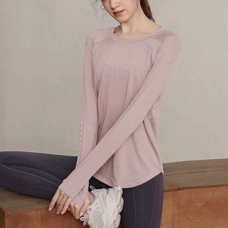 Sport Top Fitness Long Sleeve Running Shirt Women Blouse Gym Loose Plus Size Workout Tops Yoga Shirts Jacket Excercise Clothes