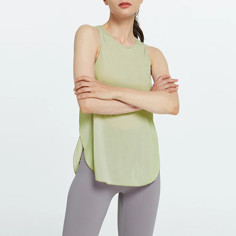 2025 Sleeveless Yoga Vest Sport Singlet Women Athletic Fitness Sport Tank Tops Gym Running Training Yoga Shirts #0628