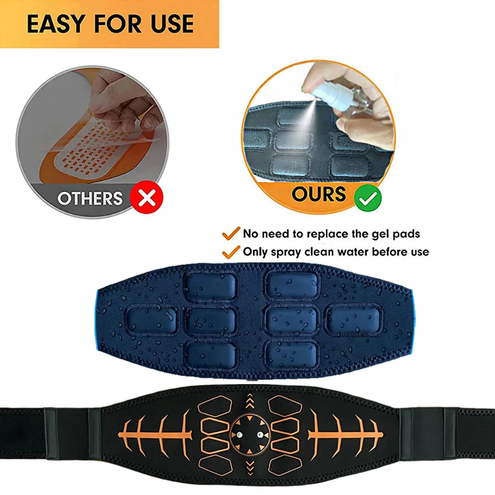 Smart Abdominal Toning Belt Muscle Toner Abs Trainer Rechargeable Body Massage Belts Home Gym Muscle Training Fitness Equipment