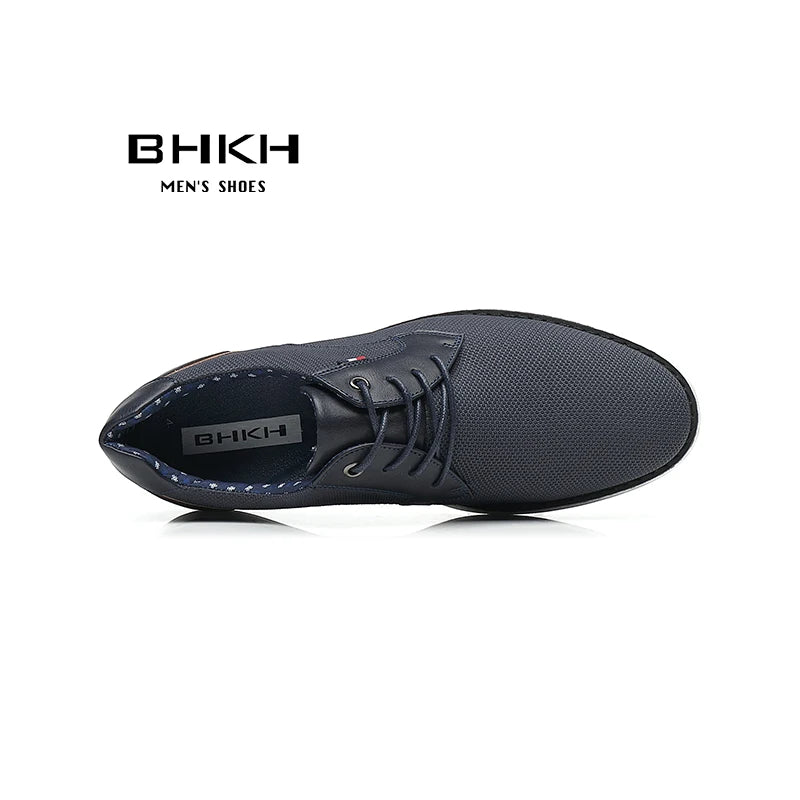 2025 Spring/Summer New Men Shoes Comfy Luxury Brand Men Casual Shoes Lace Up Business Style Dress Shoes BHKH Men Shoes