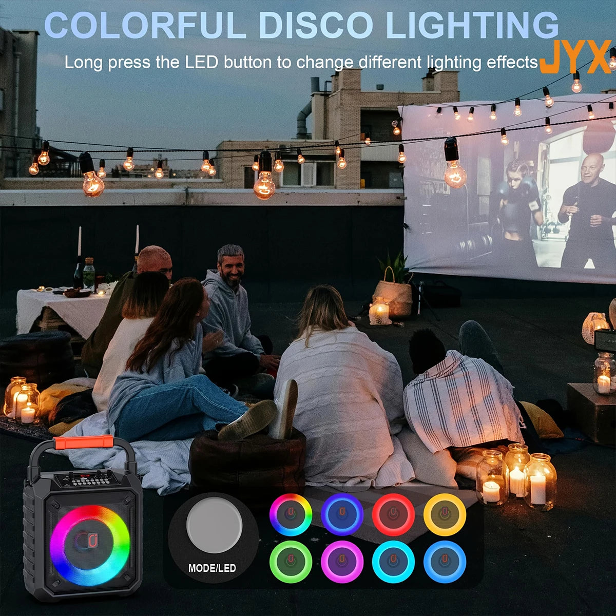 T17 Karaoke Machine Comes with 2 Wireless Karaoke Microphones, Portable Bluetooth Speaker Home Karaoke 0K System, with Rgb Colorful Lights