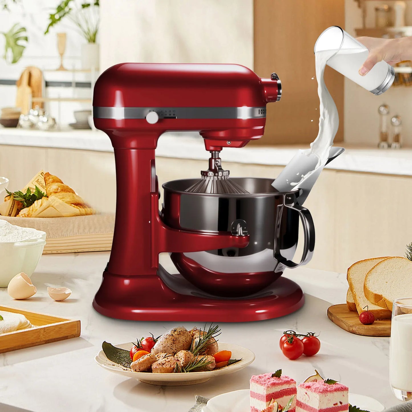 1pc Stainless Steel Tipping Guard for Stand Mixers-Stainless Steel Mixer Bowl Compatible With KITCHENAID TILT-HEAD STAND MIXERS