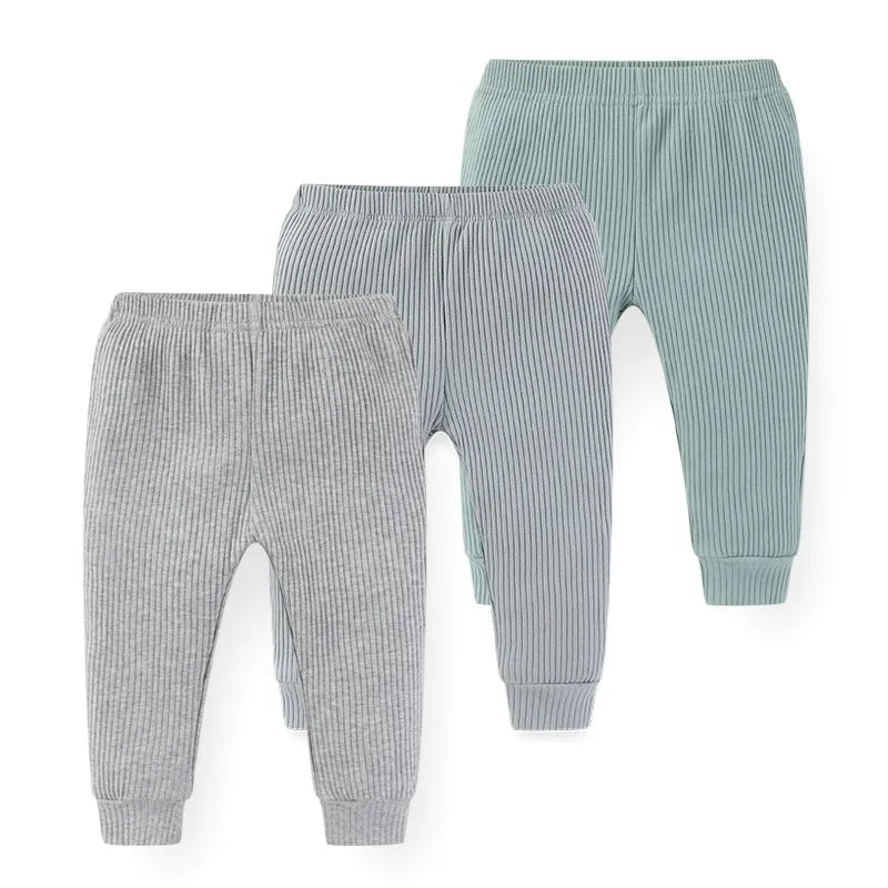 3-Piece Solid Color Baby Unisex Trousers Simple Newborn Boy Girl Pants Four Seasons Infant Clothes 0-24 Months Toddler Outfits