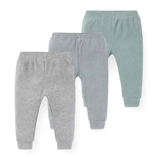 3-Piece Solid Color Baby Unisex Trousers Simple Newborn Boy Girl Pants Four Seasons Infant Clothes 0-24 Months Toddler Outfits