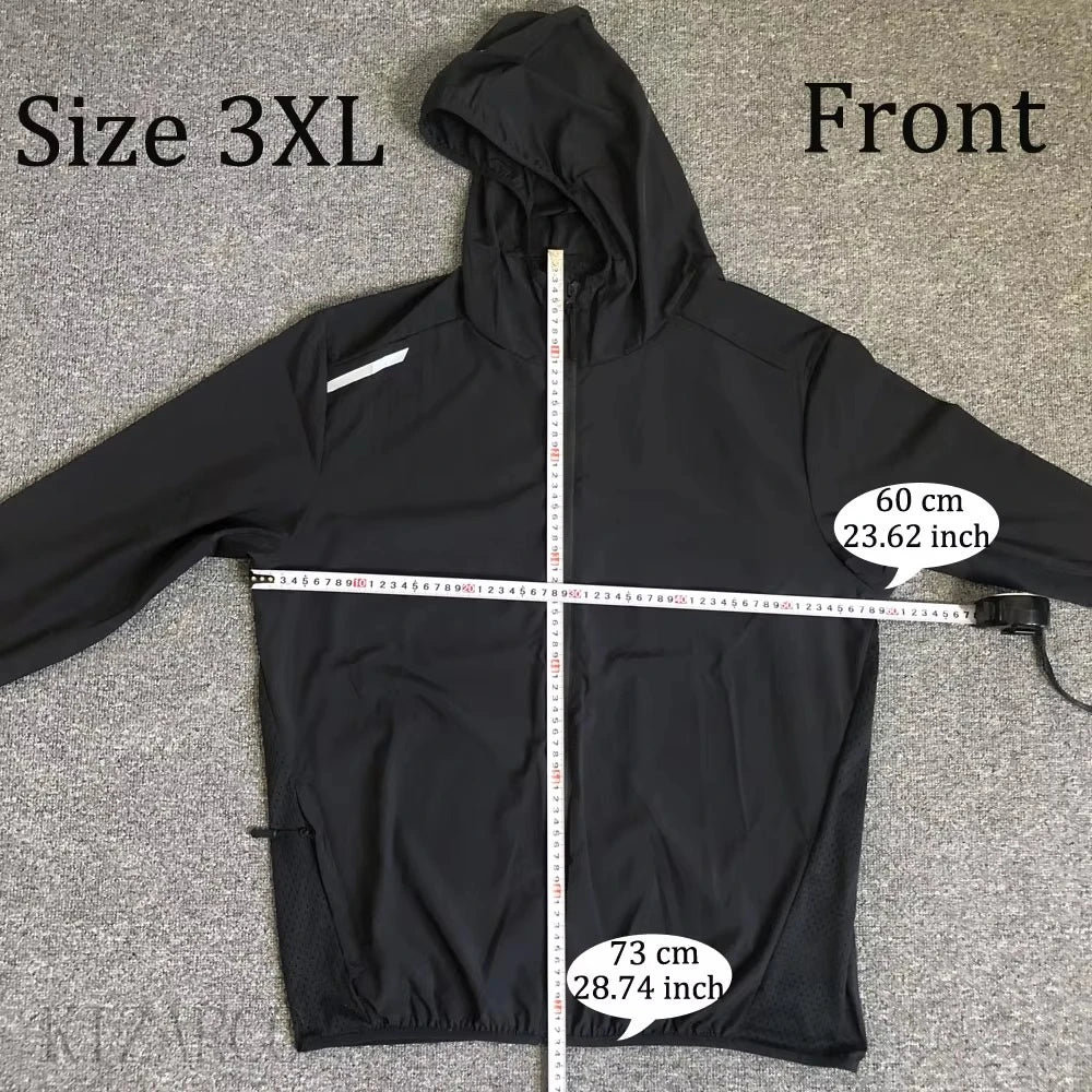 2025 Running Jacket Autumn Reflective Gym Hooded Men Coat Jogging Gradient Color Sportswear Breathable Male Jackets Women