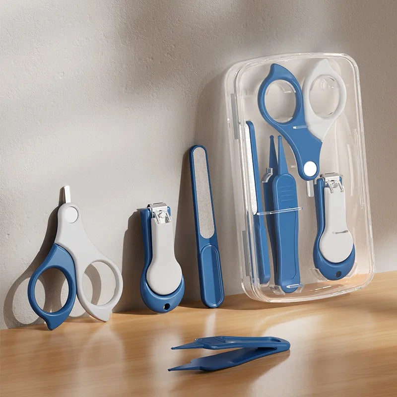 4 Pcs Small Baby Care Anti-clamping Nail Clipper Sets Stainless Steel Baby Nail Clipper Set Nail Trimmer Baby Essential Products