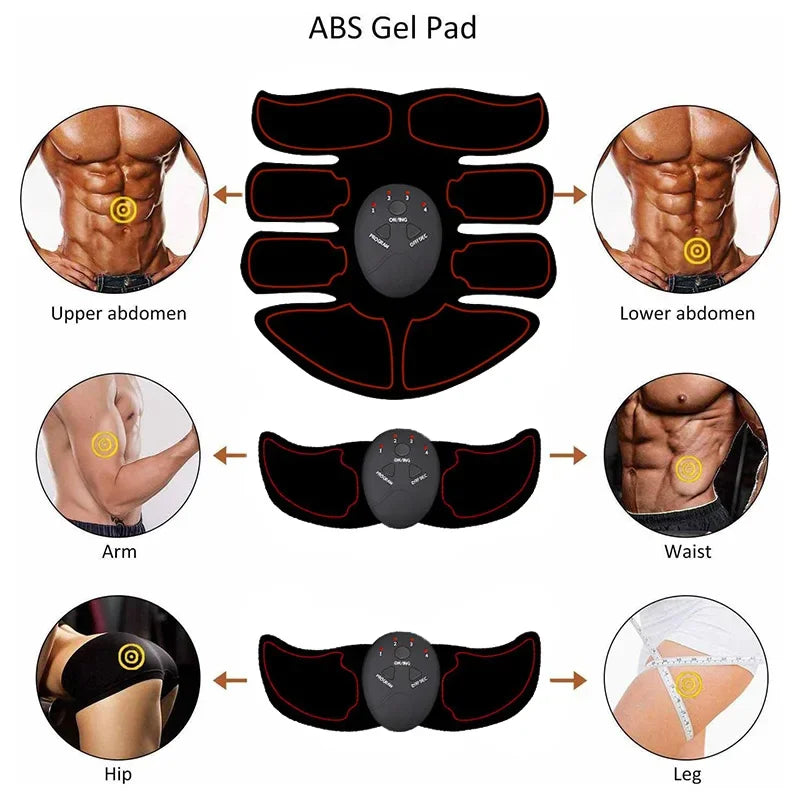 Wireless EMS Muscle Stimulator Buttocks Hip Trainer Electric Abs Trainer USB Recharge Body Massager Weight Loss Fitness Shaping