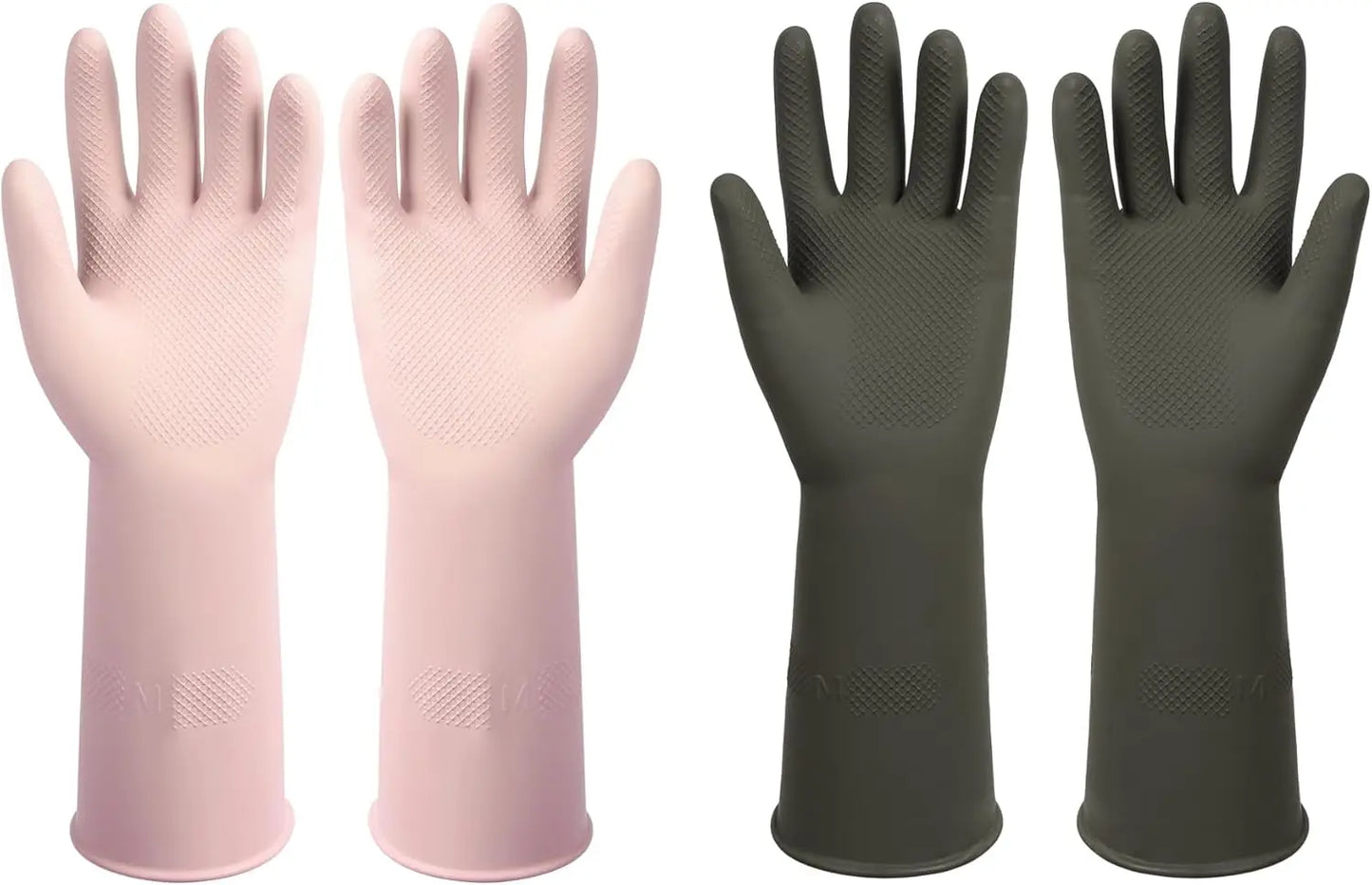 Dishwashing Rubber Gloves Reusable Kitchen Gloves 2Pairs Cleaning Gloves for Washing Dishes Long-lasting&Non-Slip