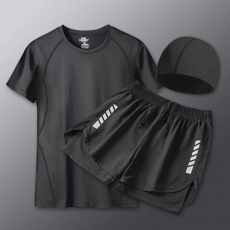 Summer Men's Two-Piece Suits Separates Swimsuit Set Anti Embarrassment Swimming Trunks Surfing Beach Wear Sports Clothes