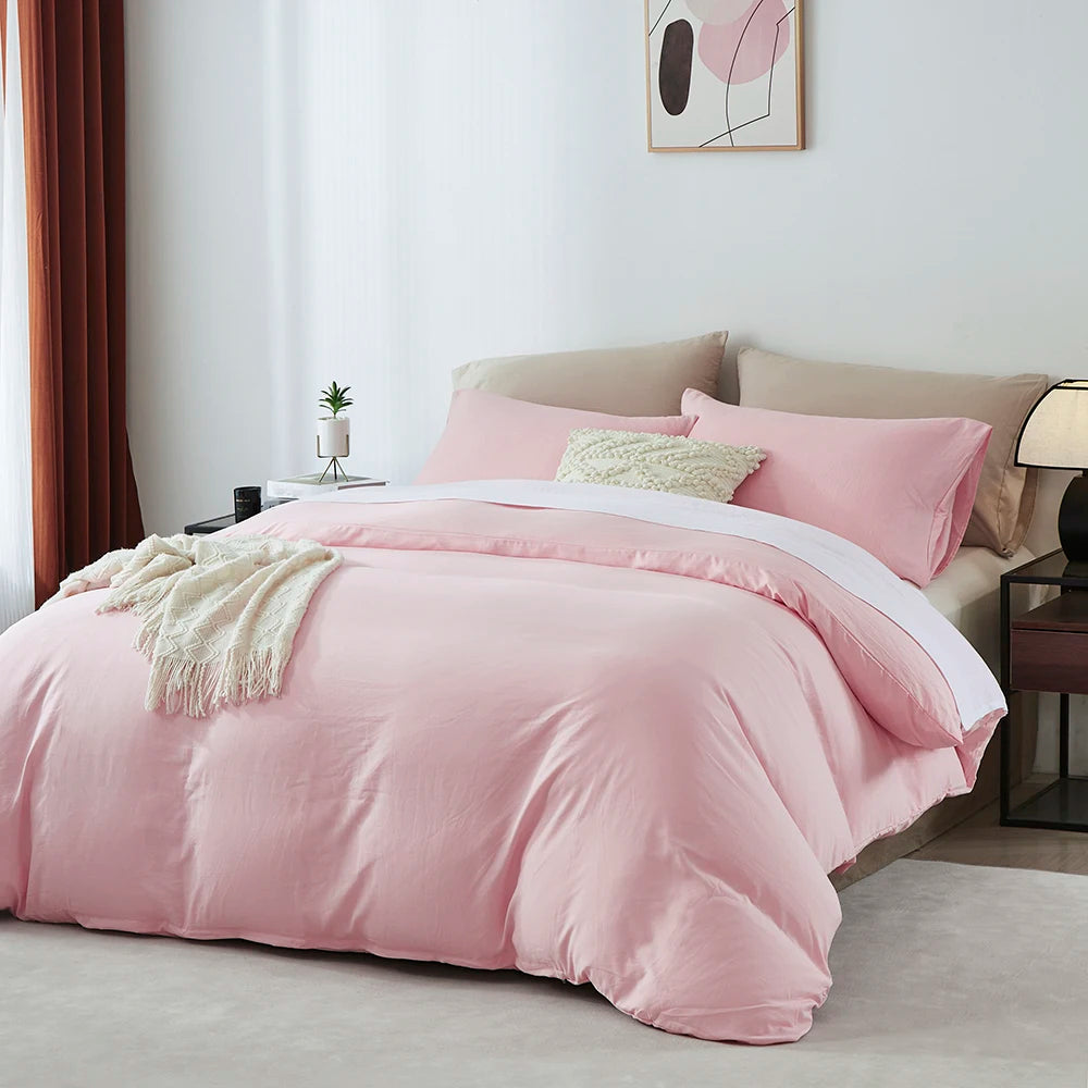 Boho Duvet Cover - Duvet Cover for All Seasons,  Solid Color Chic Home Bedding Duvet Cover, Twin, Full, Queen, King