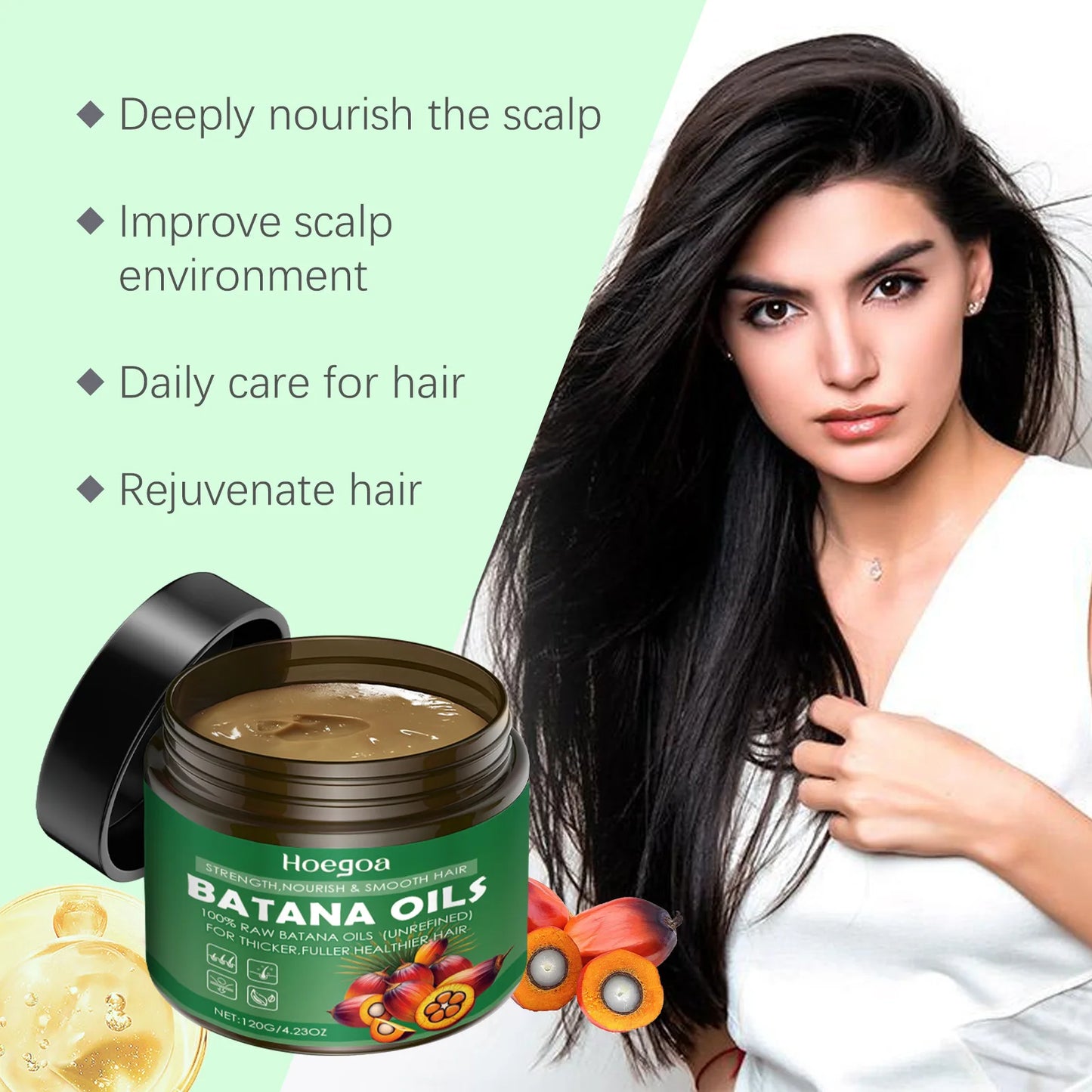 100% Pure Organic Hair Mask Batana Oil Hair Growth Oil Natural Treatment Nourishing Reduce Hair Loss Anti-Breakage Hair Products