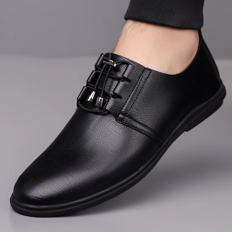 Soft Sole Business Casual Shoes for Men Solid Color Light Fashion Loafers Male Spring Autumn Designer Leather Shoes Man