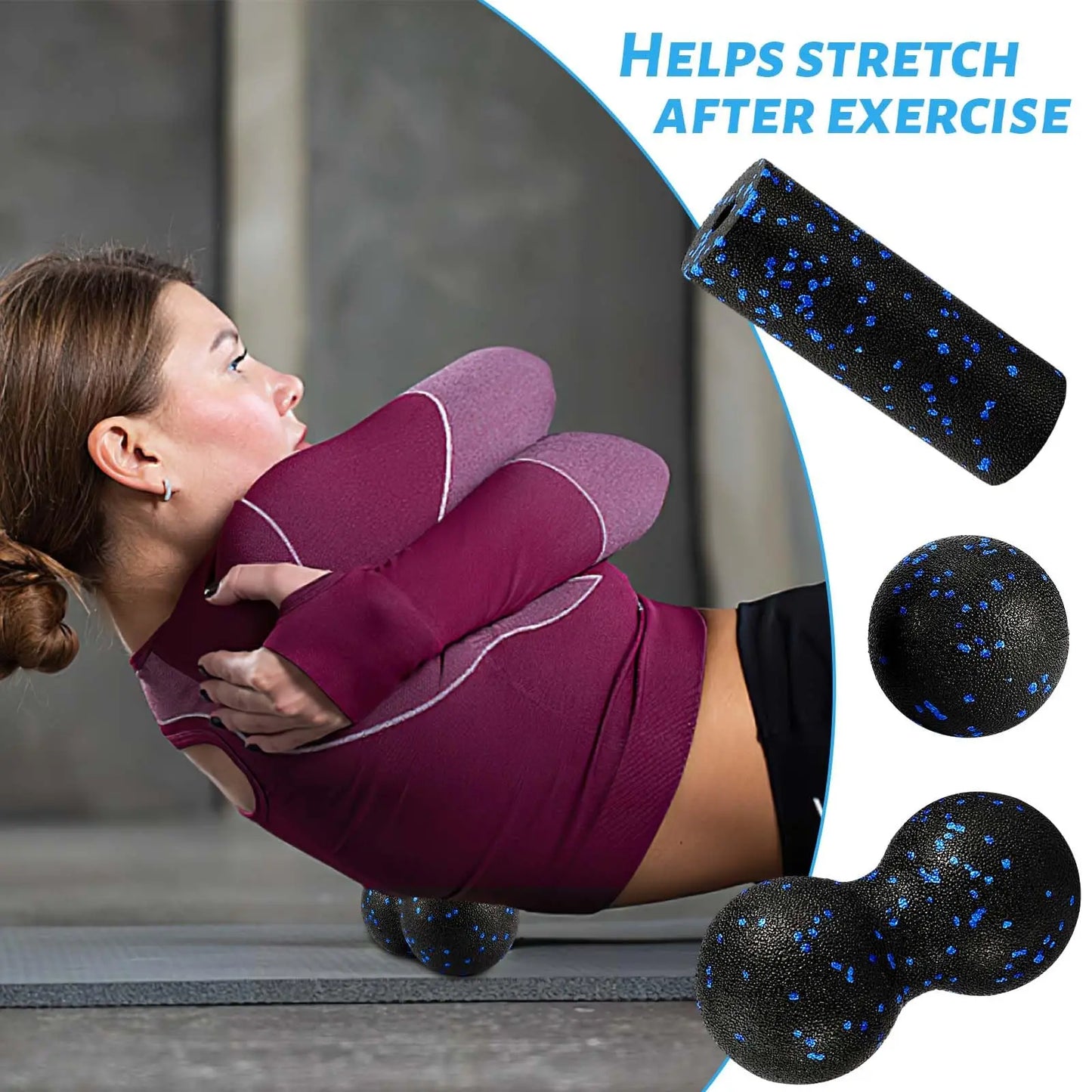 EPP High - Density Multi - Functional Foam Roller & Massage Balls Set for Yoga, Fitness, Post - Workout Muscle Fascia Relief