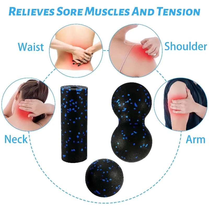 EPP High - Density Multi - Functional Foam Roller & Massage Balls Set for Yoga, Fitness, Post - Workout Muscle Fascia Relief