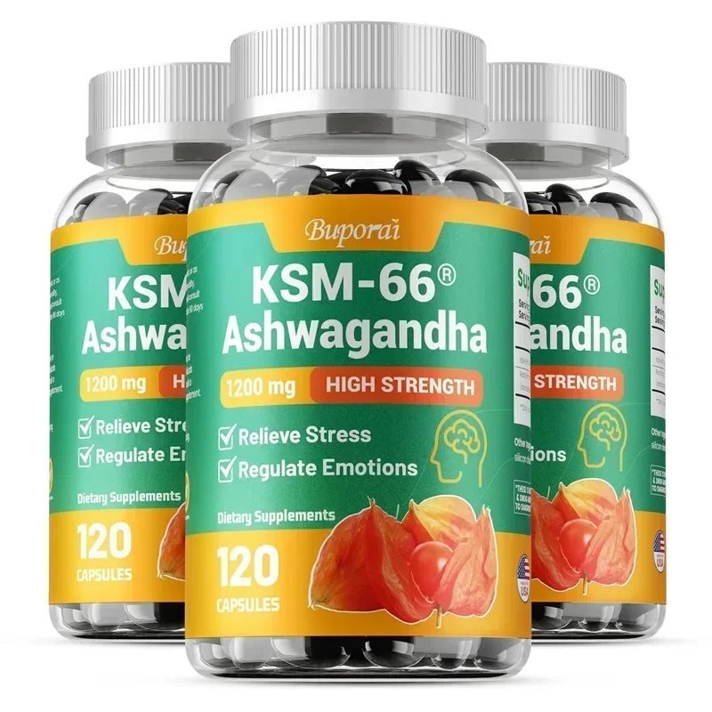 Organic KSM-66 Ashwagandha Root Extract Stress Relief – High Absorption Root Powder – Mood Support & Natural Immune Boost