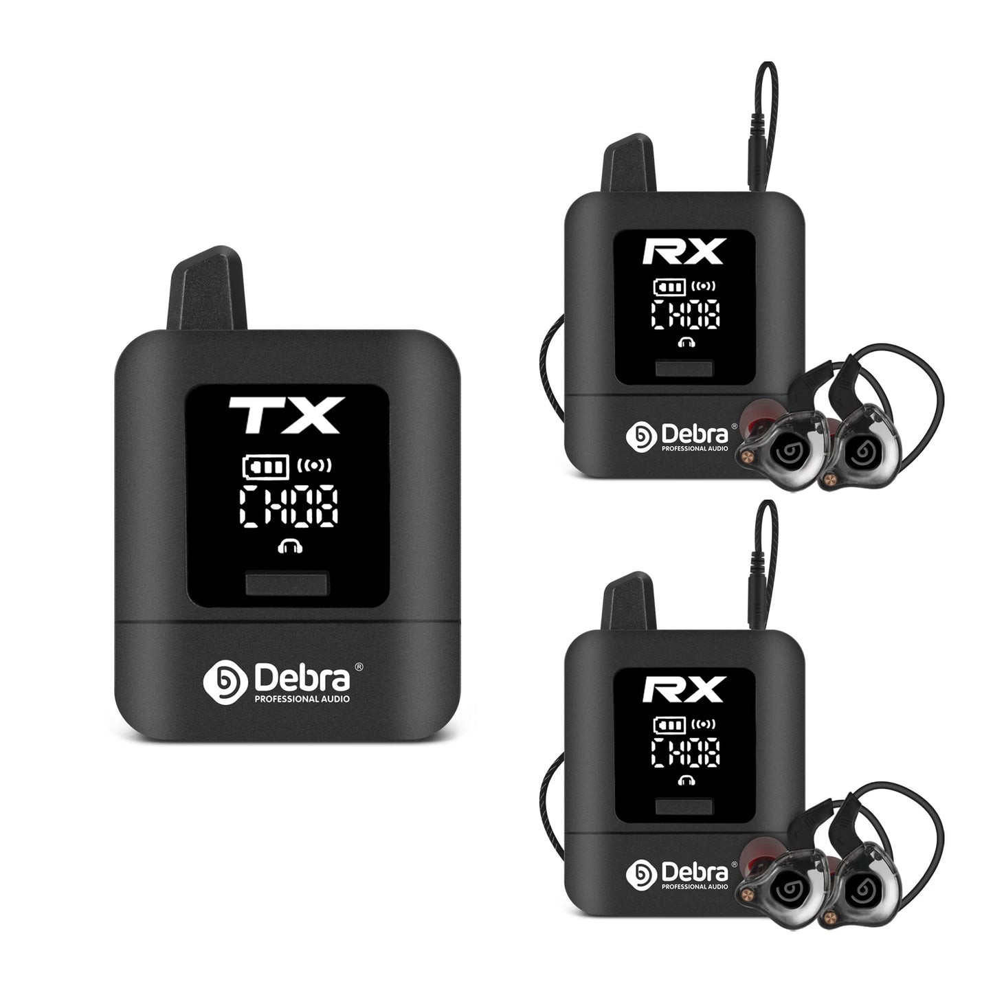 ST-mini Stereo UHF IEM Wireless In-Ear Monitor System Rechargeable for Audio Monitoring Recording Outdoor Performances