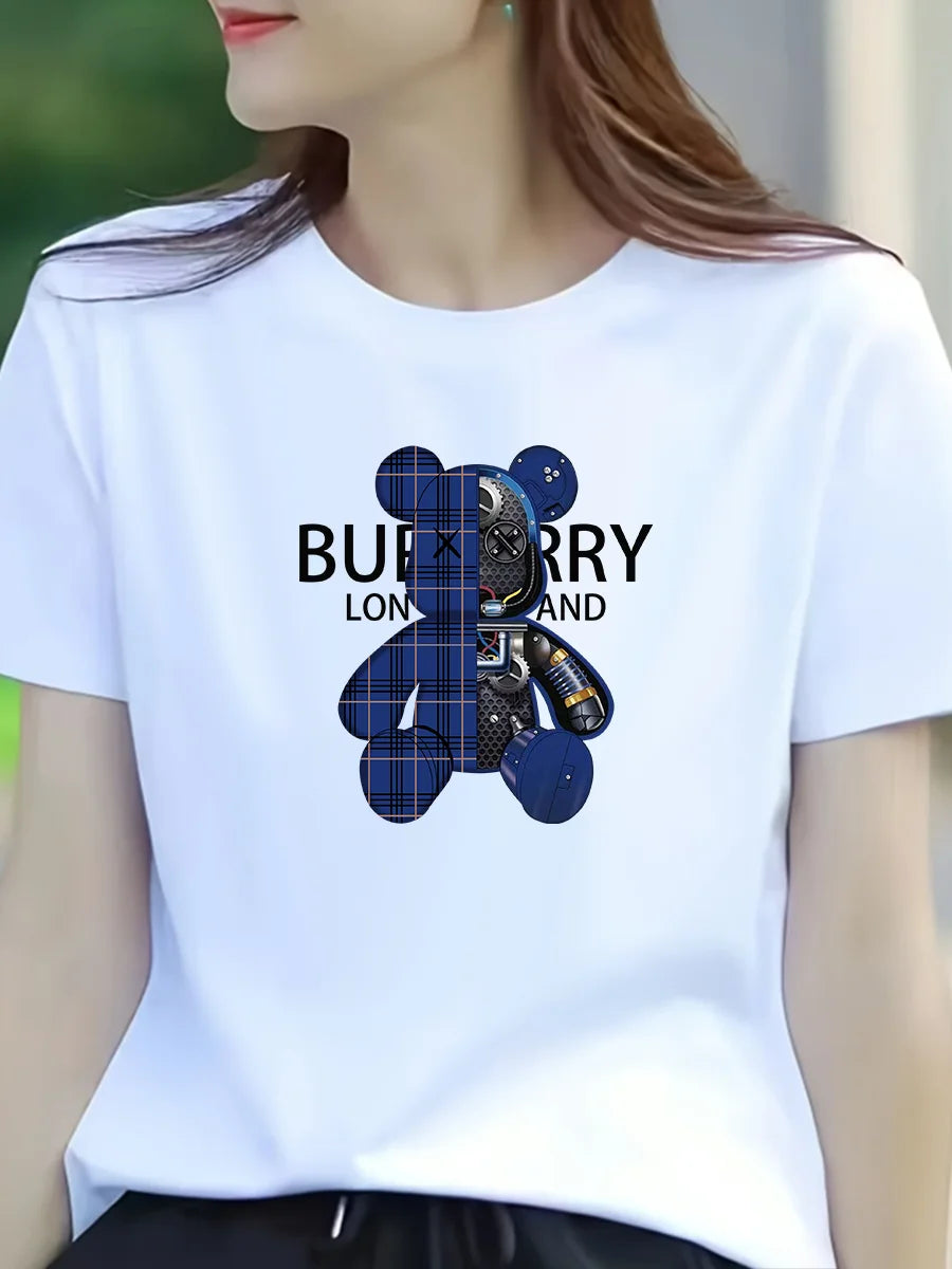 Summer women's casual T-shirt - Harajuku women's 21st-century designer style luxurious women's T-shirt - fashionable T-shirt