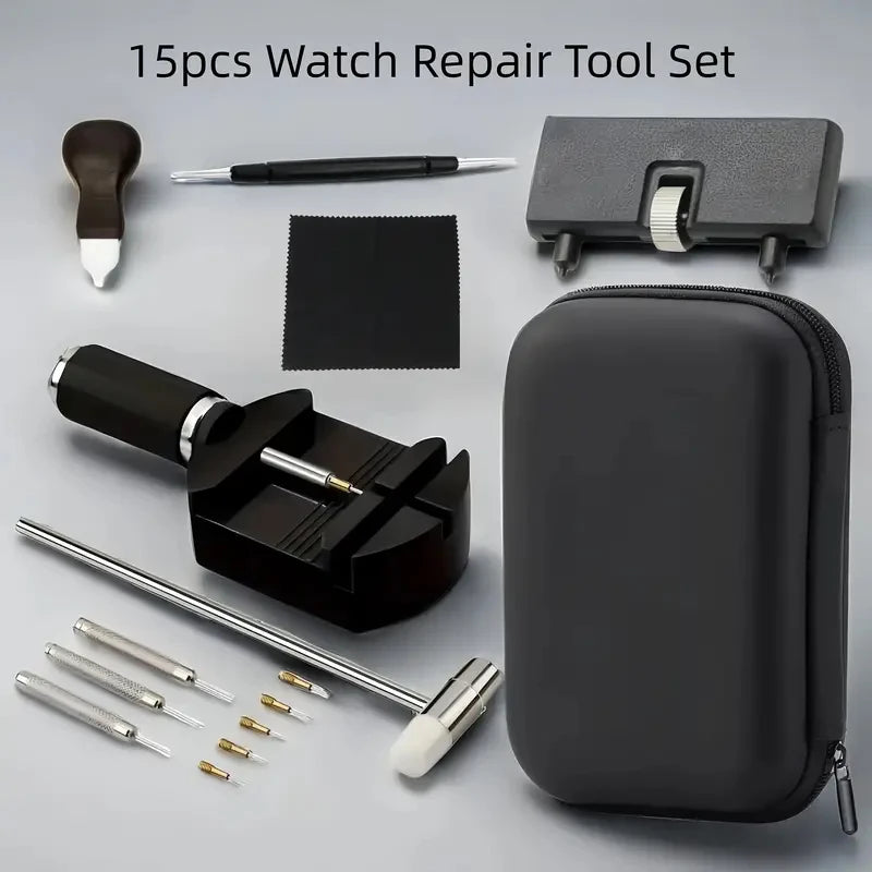 18 Luxury Professional Watch Repair Kits, Including Bottom Openers, Hammers, Spring Bars, And Watch Repair Adjustment Boxes