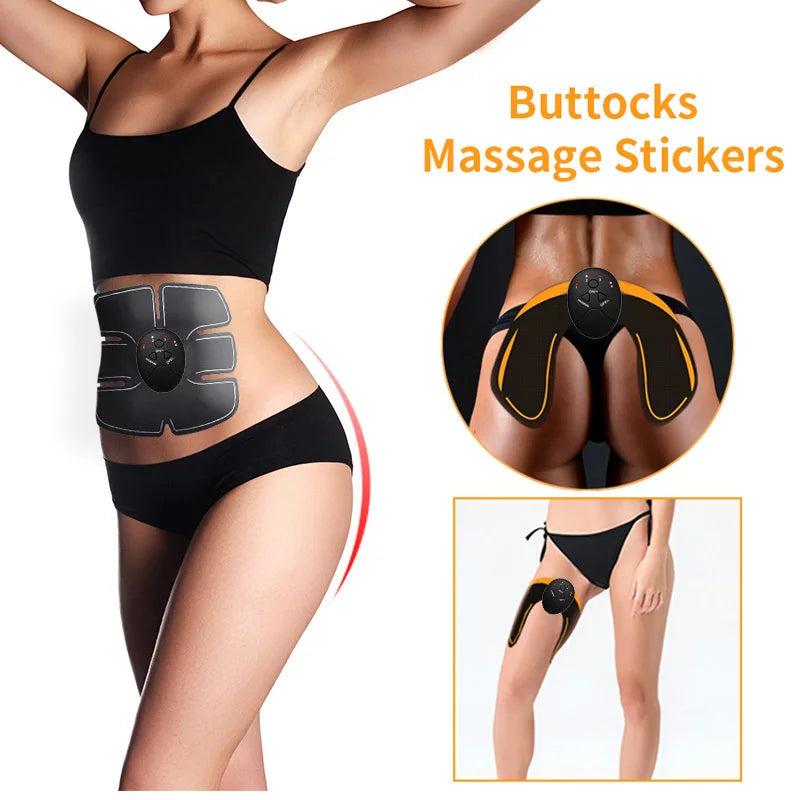 Wireless EMS Muscle Stimulator Buttocks Hip Trainer Electric Abs Trainer USB Recharge Body Massager Weight Loss Fitness Shaping