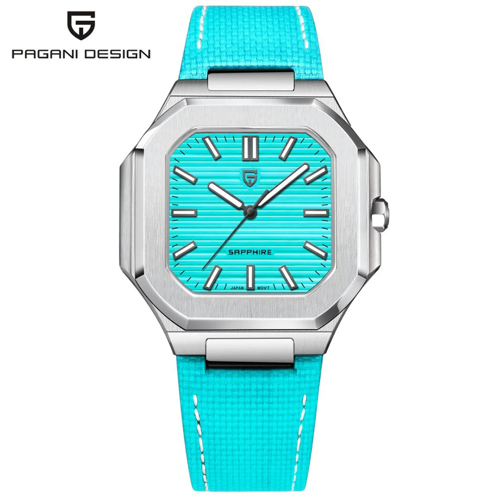 2025 New PAGANI DESIGN 37MM Square Men Quartz Watches Luxury Sapphire Glass AR Coated Business Watch VH31 Luminous Watch for Men
