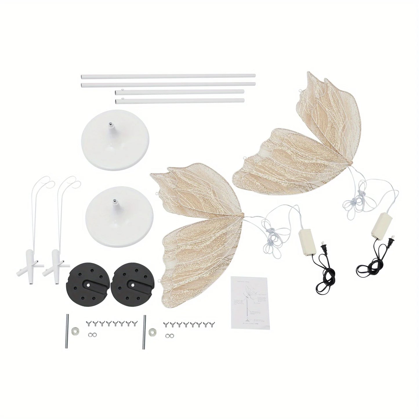 2 Pcs Wedding Butterfly LED Light Floor Hanging Light Butterfly Decoration Prop for Table Centerpiece & Room Decor