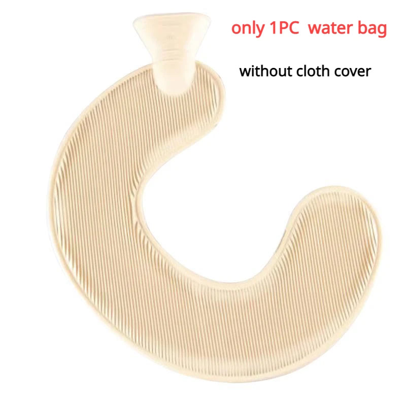 21 Colors Thick Hot Water Bottle and Cloth Cover Set 1L Winter Warm Hot Water Bag Neck Shoulder Warmer Hand Warm Water Bottle