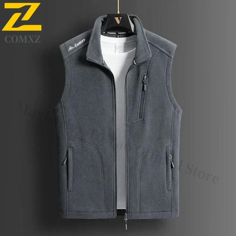 Winter Fleece Vest Men's 2024 Fashion Plus Size Warm Wool Sleeveless Coat Brand Clothing Couple's Outdoor Sports Vest Jacket 5XL