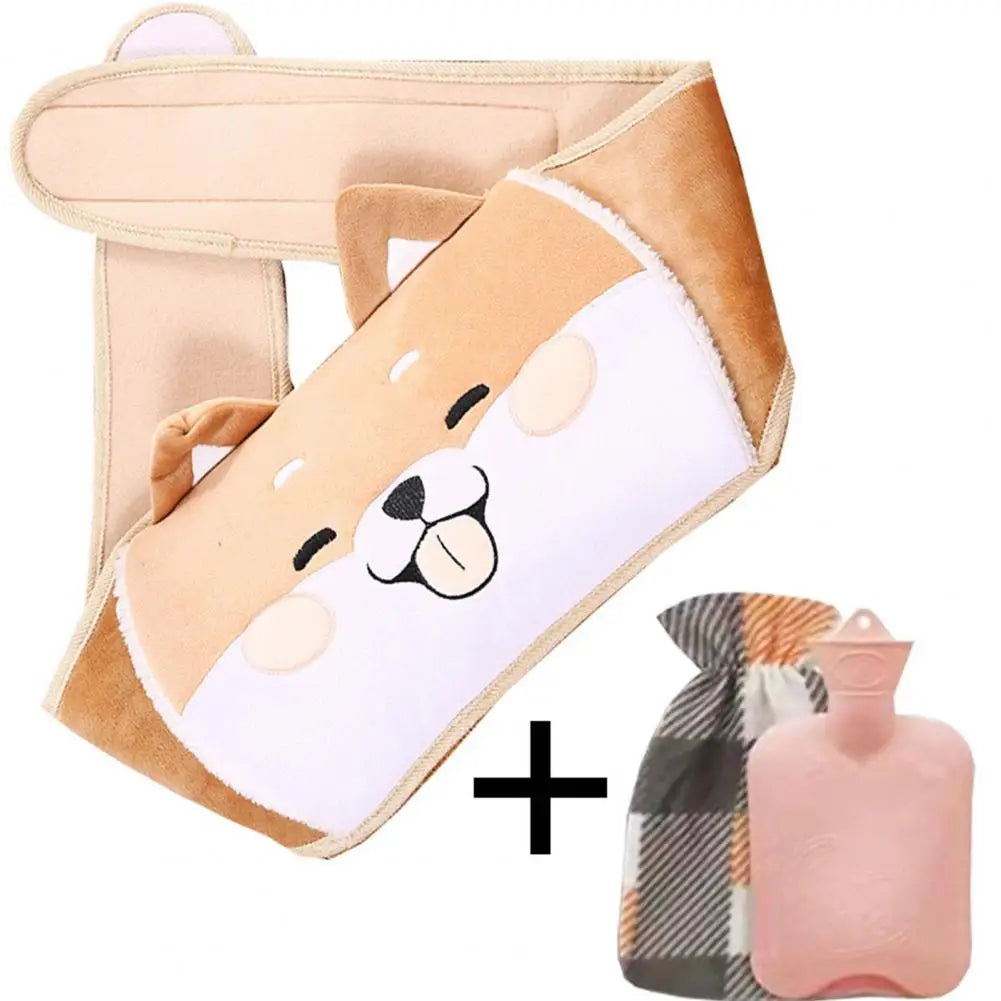 Warm Water Bottle Set Sealed Portable Keep Warm Thickened Plush Hot Water Bottle Belt Warm Water Bottle Belt for Office