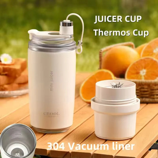 320ML USB Charge Portable Juicer Bottle with Ice Mixer 26 Blades Cold Insulation Mini Fast Blender Home Fruit Juicer Machine