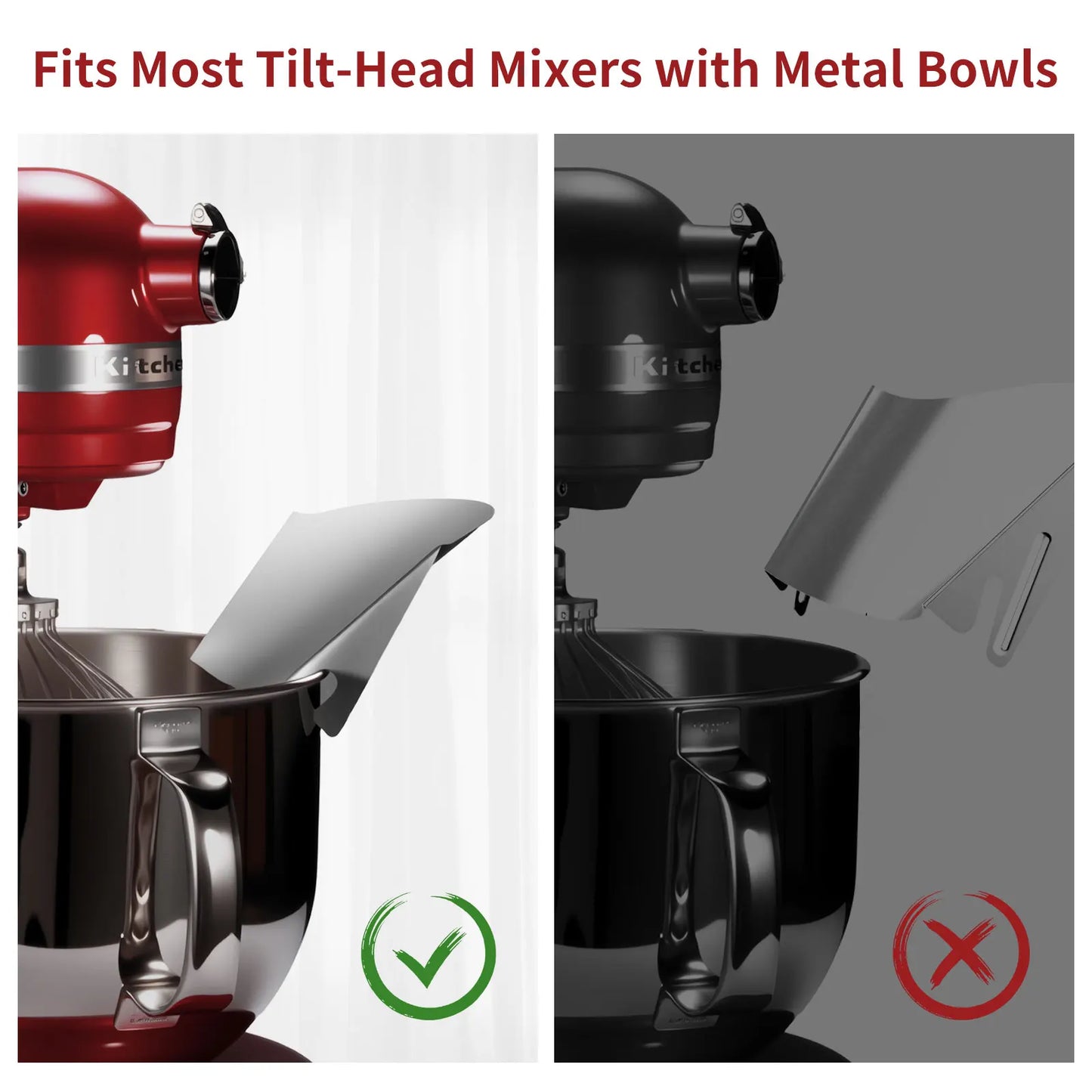 1pc Stainless Steel Tipping Guard for Stand Mixers-Stainless Steel Mixer Bowl Compatible With KITCHENAID TILT-HEAD STAND MIXERS