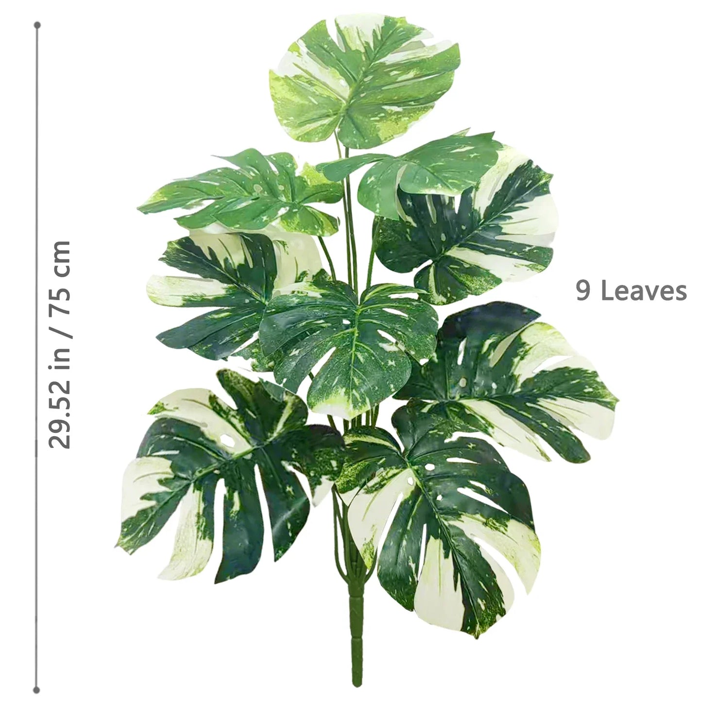 40-130cm（51.18in） Artificial Monstera Plant Fake Palm Tree Plastic Turtle Leaf Green Plant for Home Garden Room Office Decor
