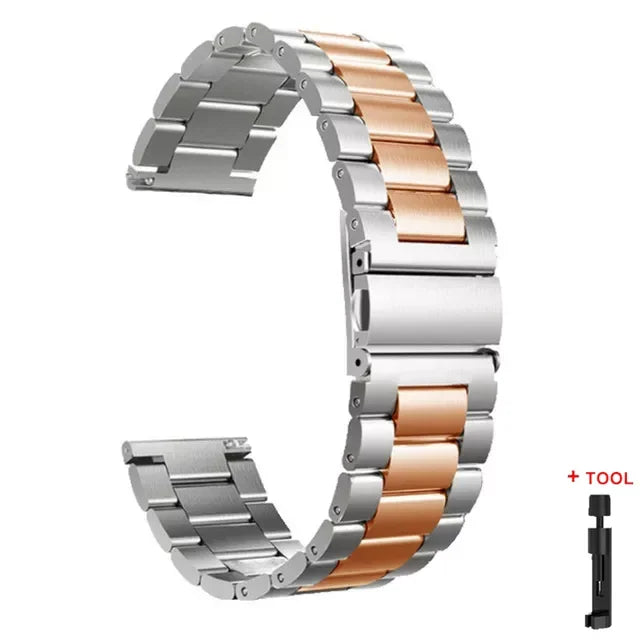 22mm 20mm Strap for Samsung Galaxy 7 6 5 4 40/44mm 6Classic Gear S3 Active2 Stainless Steel Bracelet for Huawei GT3 4Pro Amazfit