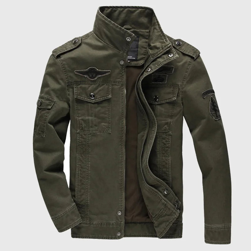 2024 New Cotton Jacket Men's Wild Hunting Windproof Multi-Pocket Work Jacket Autumn Casual Army Green Mountain Climbing Coat