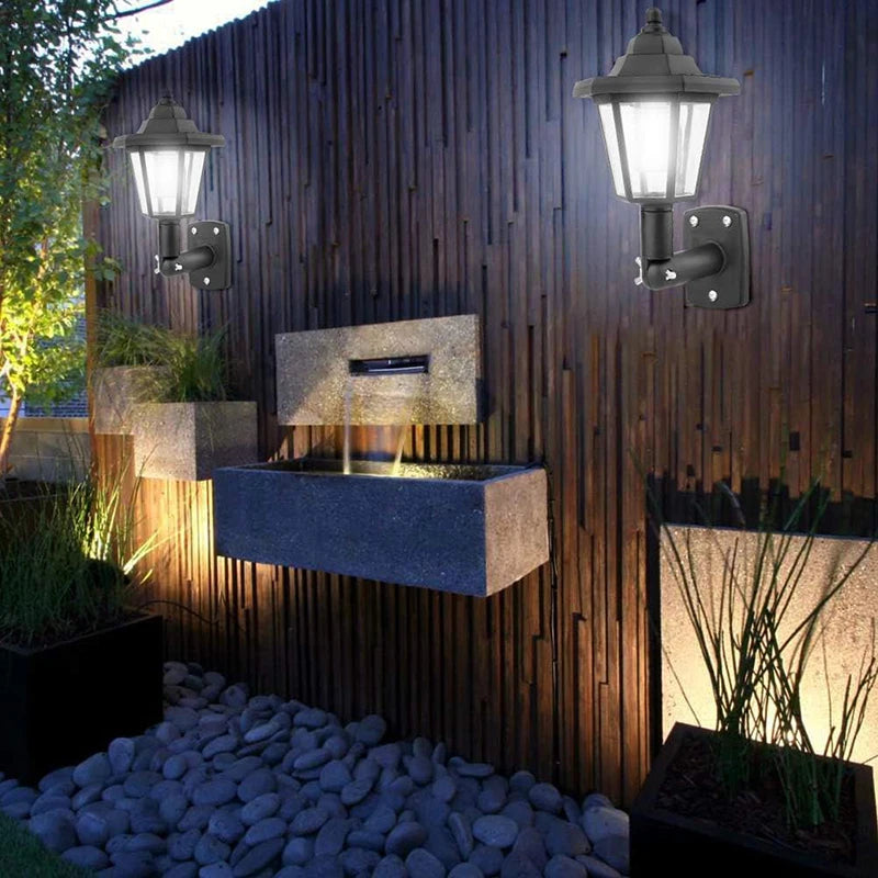 2/4Pcs Solar Wall Light Outdoor Solar Hexagonal Light Waterproof Solar Fence Light Auto On/Off Retro LED Wall Lamp for Garden