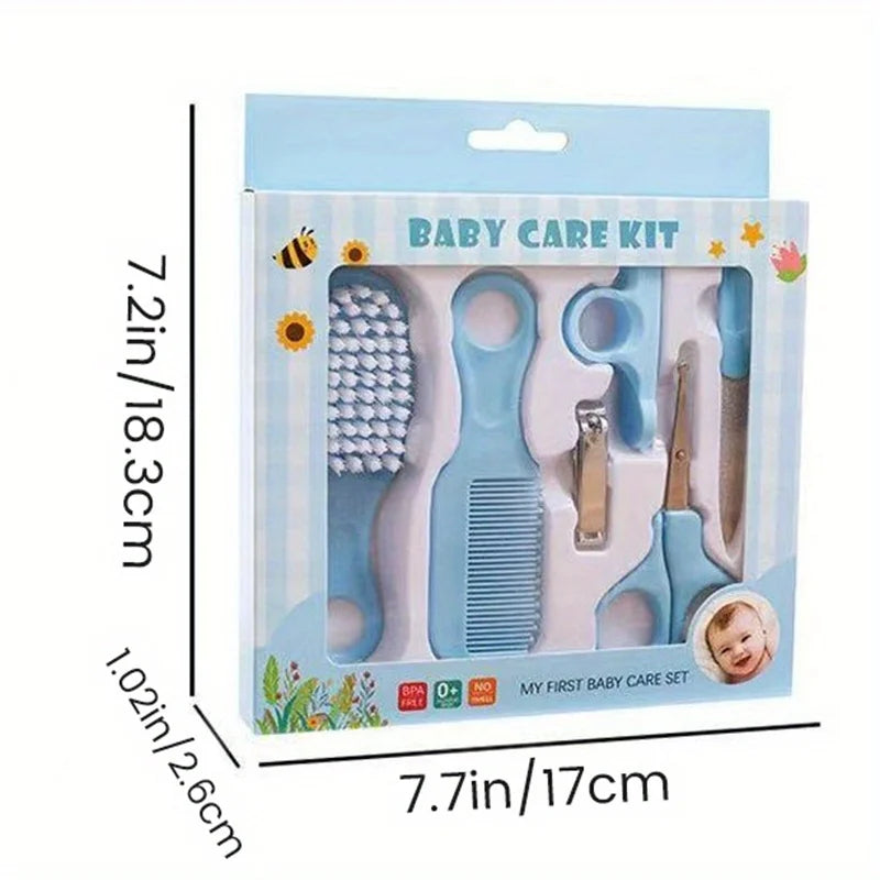 6 Piece Baby Care Grooming Set - Newborn Safety Comb, Nail Scissors, Nail Trimming Set, Baby Health Care Products Nail Cutter