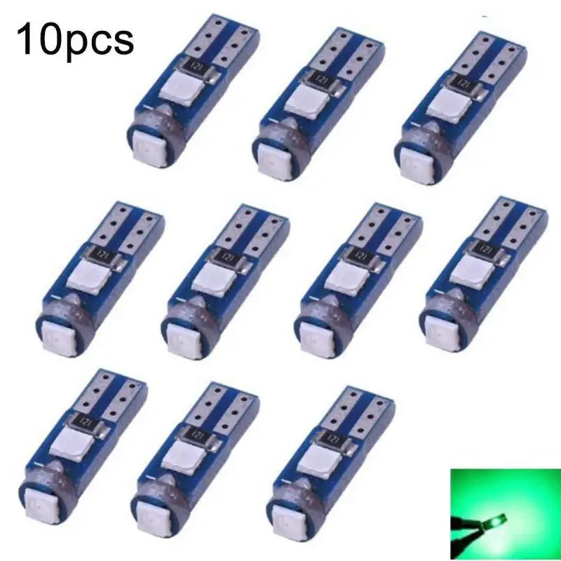 10Pcs T5 3030 3SMD LED Bulb Car Interior Light High Bright Dashboard Warming Indicator Wedge Auto Instrument Lamps