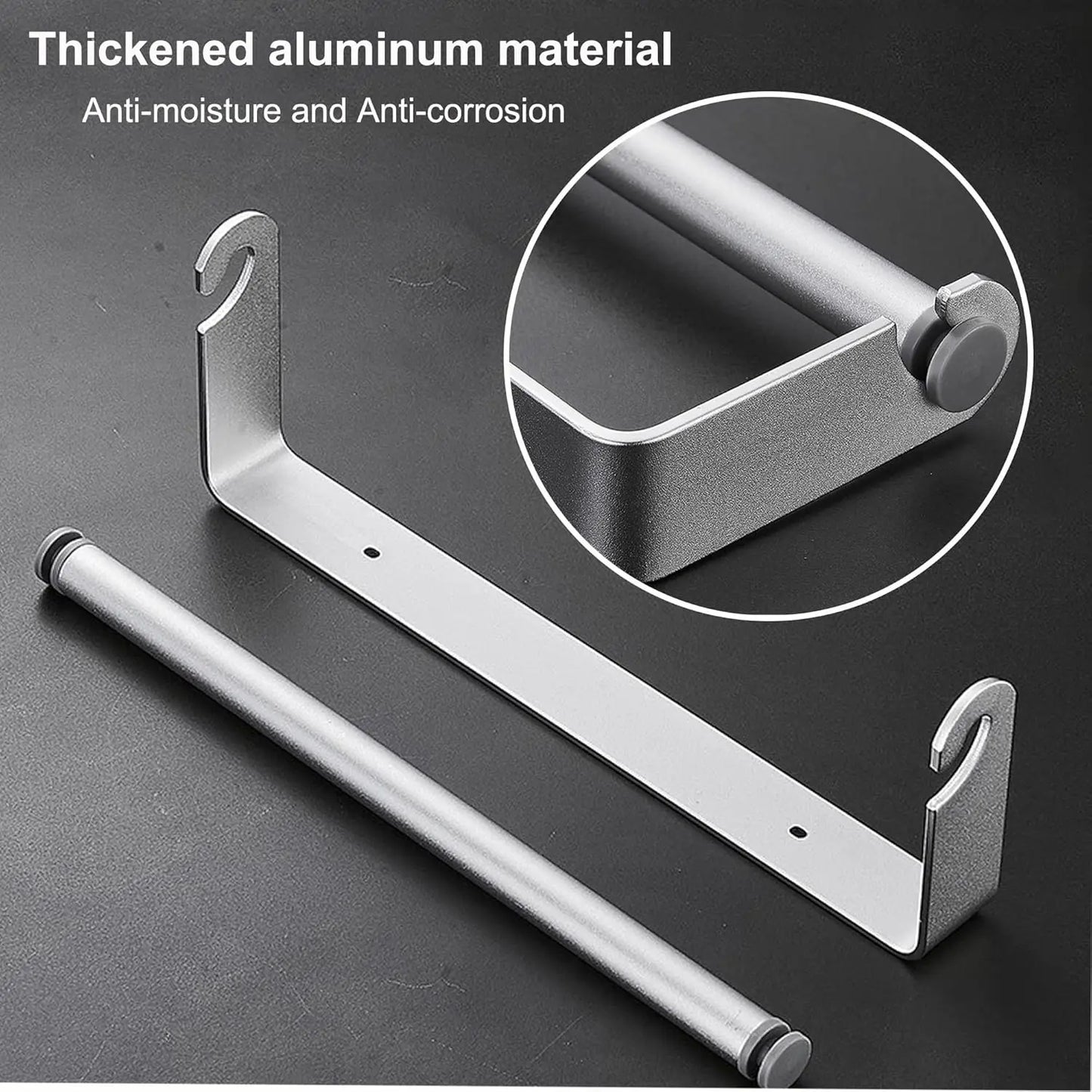 Space Aluminum Kitchen Roll Holder Wall Mounted Paper Towel Holder Kitchen Under Cabinet Roll Paper Holder for Bathroom Kitchen