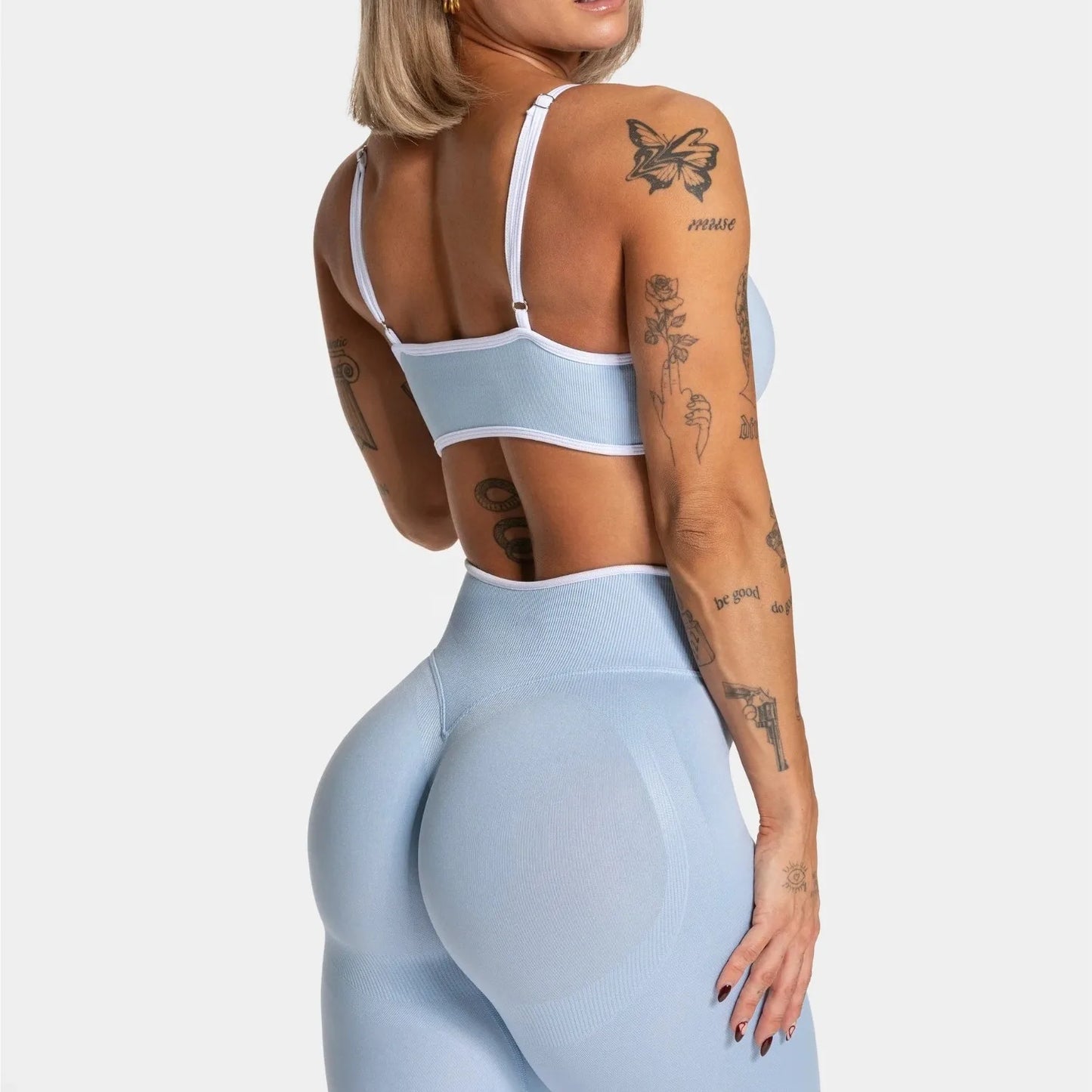 Summer Women's Solid Color Sports Suspender Bra Sexy Backless Knit with Chest Cushion Suspender Yoga Fitness Top