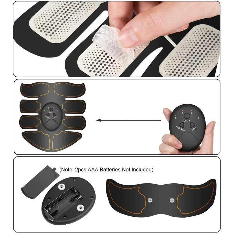 Wireless EMS Muscle Stimulator Toner ABS Abdominal  Hip Trainer Weight Loss Fitness Shaping  Electric  Body Slimming Massager