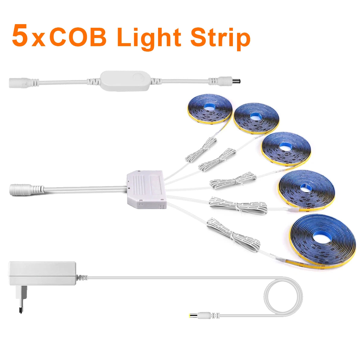 12V COB LED Strips Tape DIY Smart Closet Wardrobe Under Cabinet Light Ribbon With Tuya Smart Life WIFI Control LED Light Switch