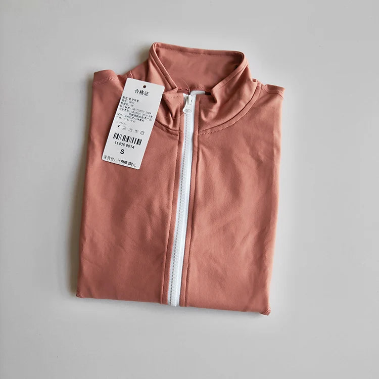 Women's Zip Up Workout Jacket Slim Fit Quick-Dry Long Sleeve Fitness Top for Yoga Running Gym