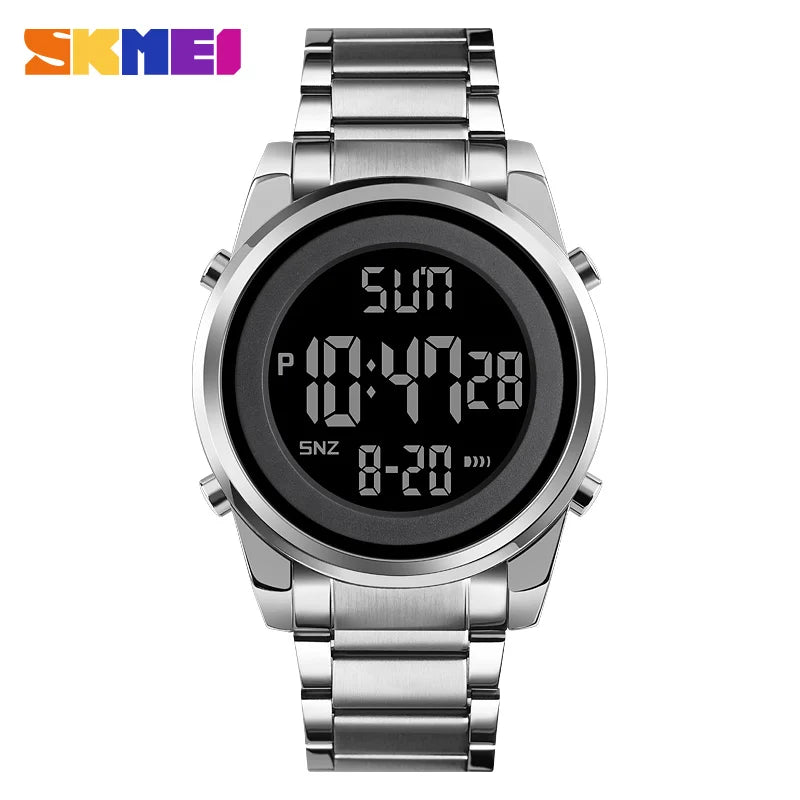 SKMEI Luxury Waterproof Watch for Men Stainless Steel Electronic Sports Digital Mens Wristwatches Man Clock Reloj Masculino 1611