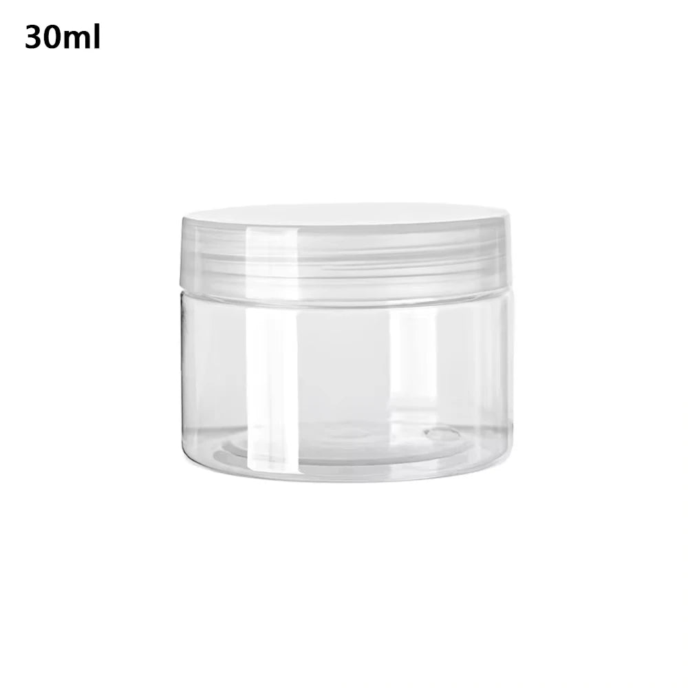 1pcs 30-250ml Storage Jars Empty Cosmetic Jars Makeup Clear lid Plastic Screw-on Refillable Makeup Balm Container Travel Bottle
